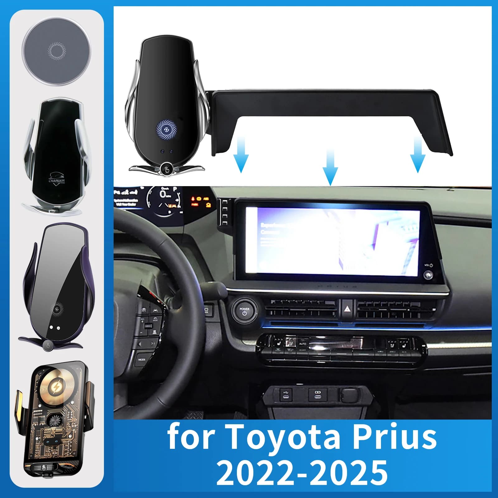 Per Toyota Prius 2022-2025 Serie 60 Supporto per telefono per auto Staffa di ricarica Supporto di navigazione Accessori auto