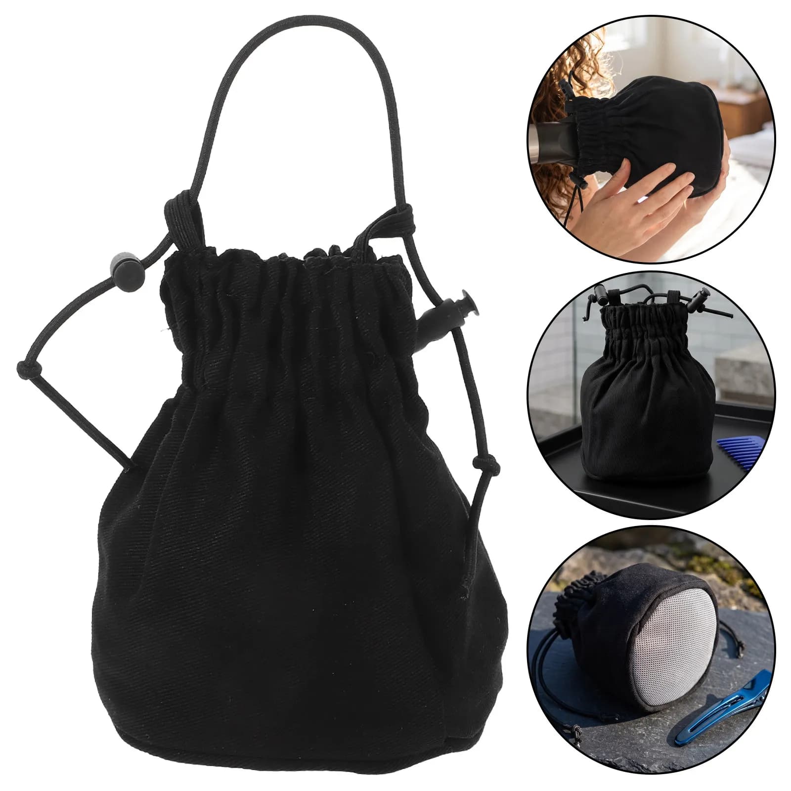 2Pcs Hair Dryer Diffuser Cap Foldable Canvas Sock Universal Nozzle Attachment for Portable Curly Hair Styling Frizz Control