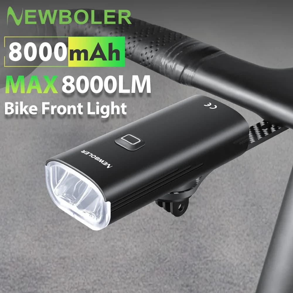 NEWBOLER 1800LM Bicycle Light, USB-C Charging, LED Front Light for MTB and Road Bike
