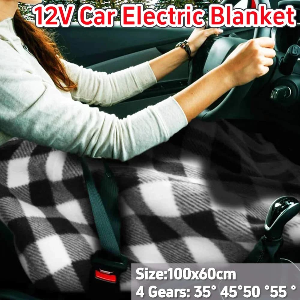 Coperta elettrica per auto 12V in pile riscaldato 4 livelli di riscaldamento riscaldata per camper roulotte camper scaldino invernale coperta da viaggio