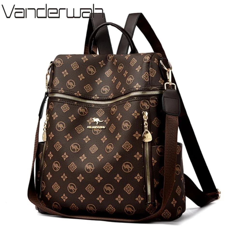 Zaino da scuola in morbida pelle da donna di marca genuina per ragazze Zaino da viaggio di design di grande capacità Mochilas