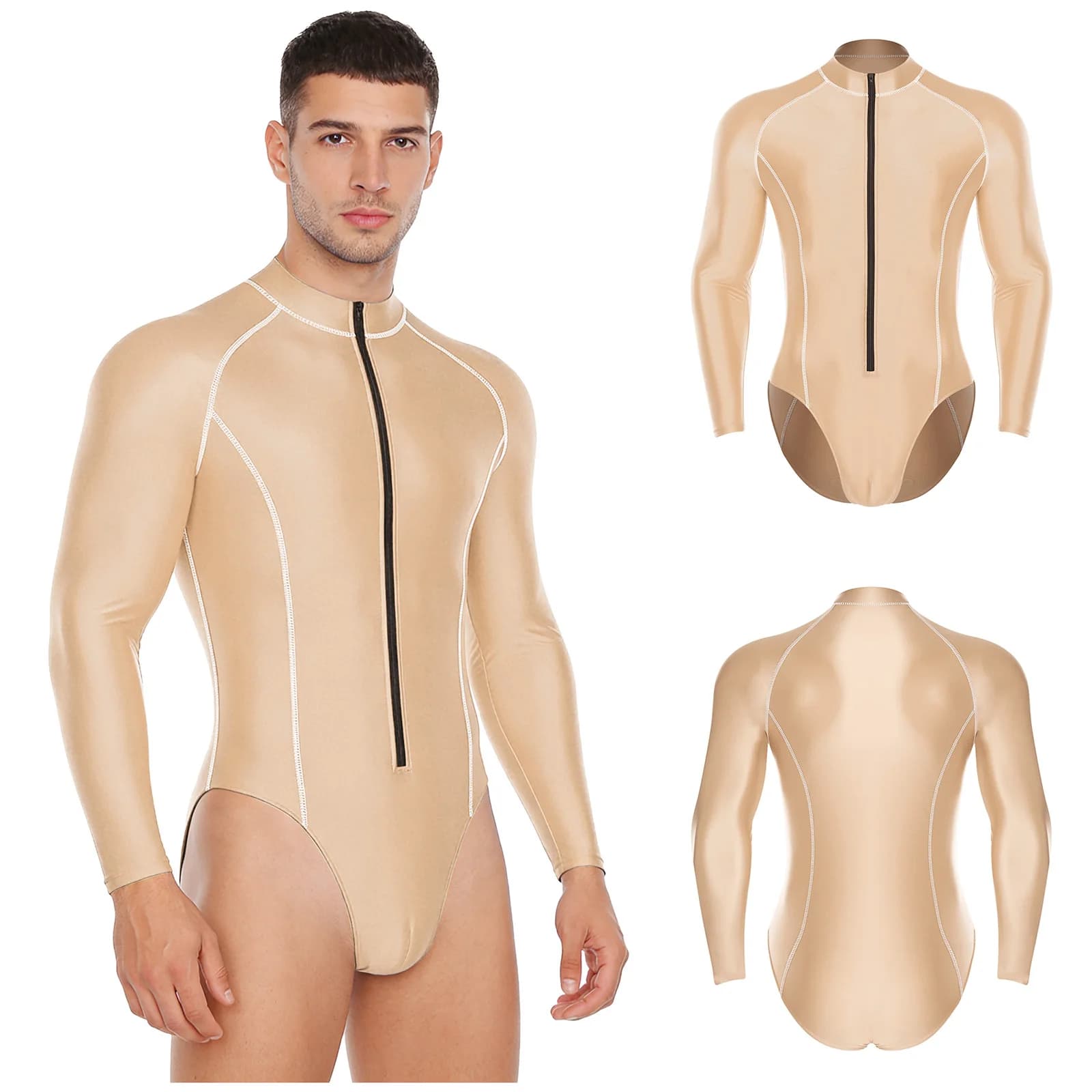 Canotta casual quotidiana da uomo Bodysuit da bodybuilding Manica lunga Elastico Rash Guard Costume da bagno da sub Costumi da bagno da surf da spiaggia