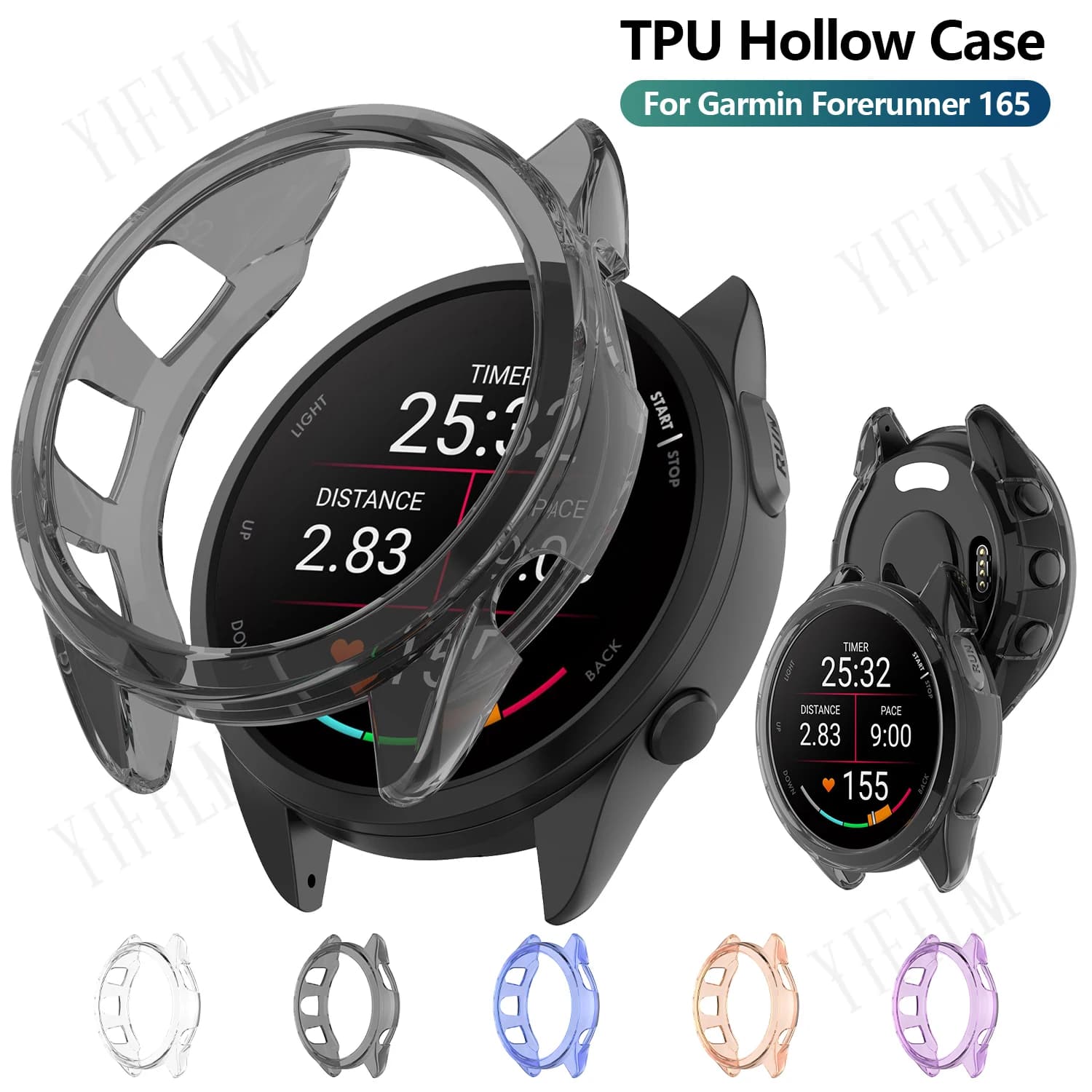 Per Garmin Forerunner 165: Custodia Protettiva in TPU Morbido e Sottile, Cover Protettiva per Schermo Smartwatch, Accessori in TPU Morbido e Sottile