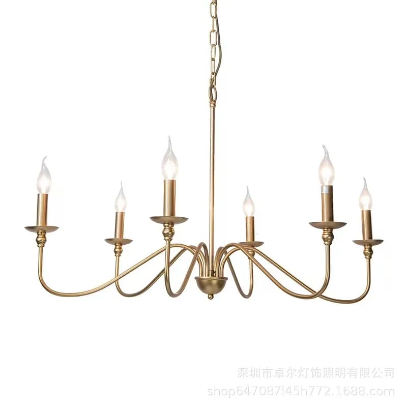 Lampadario Moderno Semplice in Ferro Stile Americano, Illuminazione Personalizzata per Soggiorno, Cucina, Sala da Pranzo, Camera da Letto, Studio, con Candele