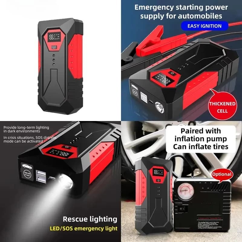 for 12000mAh Portable Car Jump Starter 600A Peak Emergency Power Bank Lithium Battery for 12V Vehicle Auto Truck