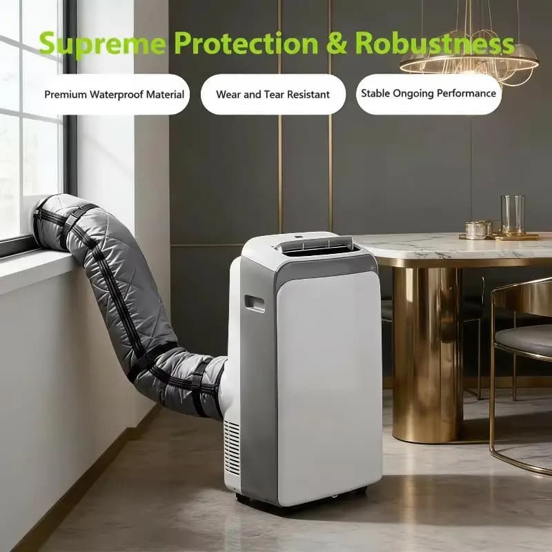 Air Conditioner Hose Cover Waterproof Adjustable Straps Velcro Design Reusable AC Pipe Protector for RV Travel Portable AC Units