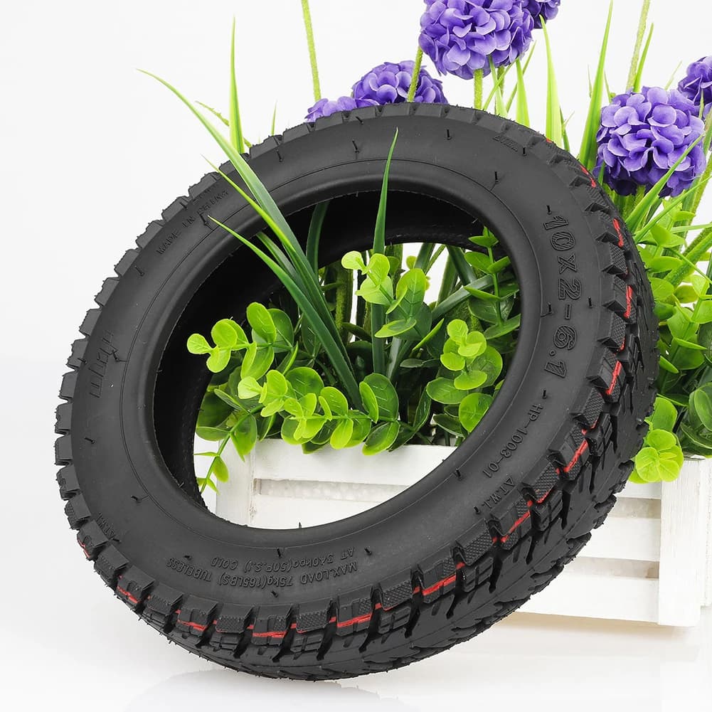Pneumatico tubeless fuoristrada di ricambio in gomma con ugello per gas, modello 10 pollici 10x2-6.1 per monopattino elettrico