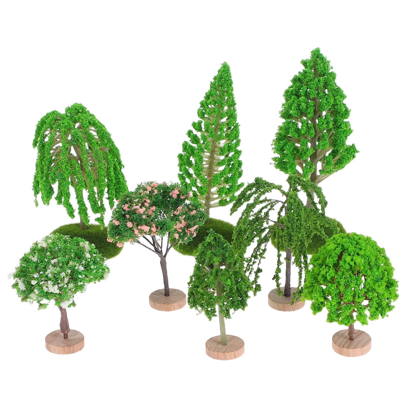 8 Pezzi Alberi Artificiali Realistici per Decorazione Paesaggistica, Piante Simulate per Mini Tavoli di Sabbia, Allestimento Scenari Fai-da-Te