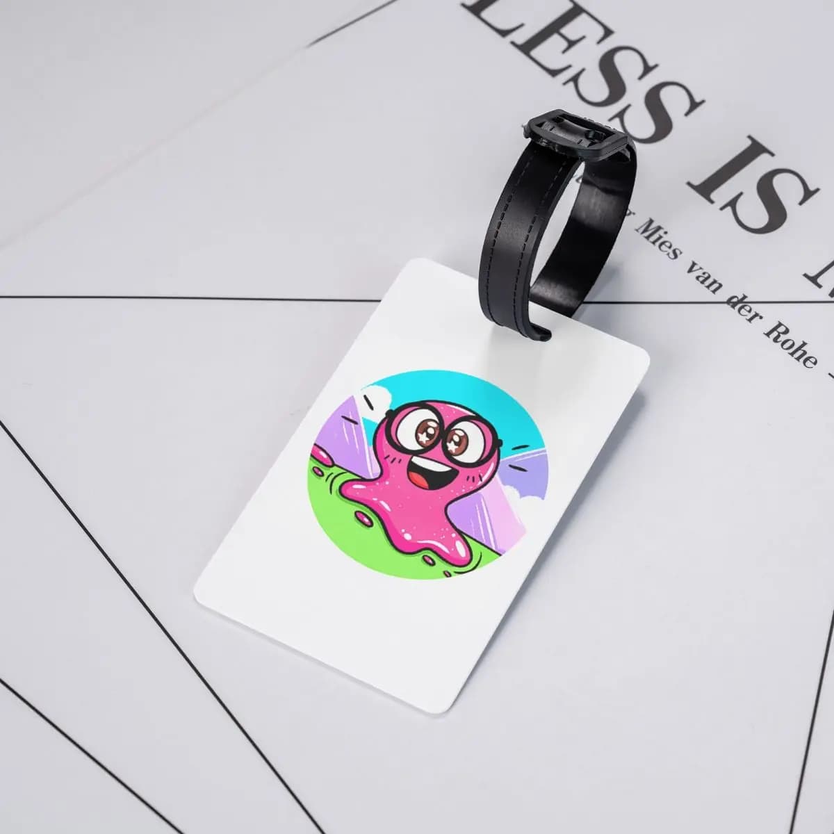 Etichette per Bagagli Super Slick Slime Sam, Accessori per Valigie, Targhette per Bagaglio da Viaggio, Porta Etichette con Nome e Indirizzo