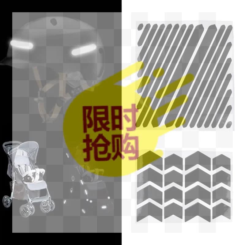 【CMO】1Set Reflective Film Helmets Invisible Black Reflective Stickers Arrow Style Reflective Tape For Motorcycle Car body Bikes