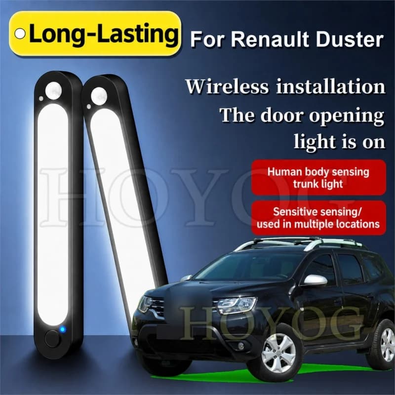 For Renault Duster 2010-2026 Car Trunk Light LED Lamp Motion Sensor No Drilling Wireless Boot Cargo Light Compact SUV Interior