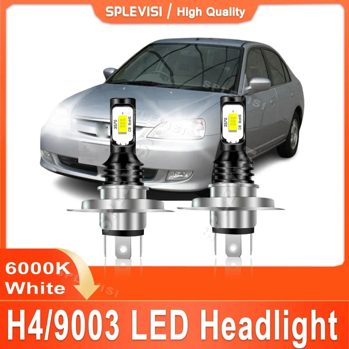 Faro LED H4 per Honda Civic 1987 1988 1989 1990 1991 1992 1993 1994 1995 1996 1997 1998 1999 2000 2001 2002 2003 2004 2005