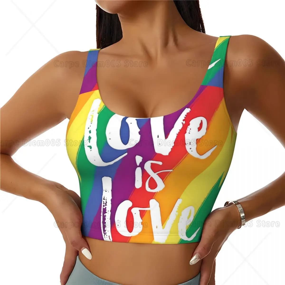 Sports bras for women Pride Love Is Love Funny yoga vests for exercises Athletic workout Racing Cycling Gym S-2XL