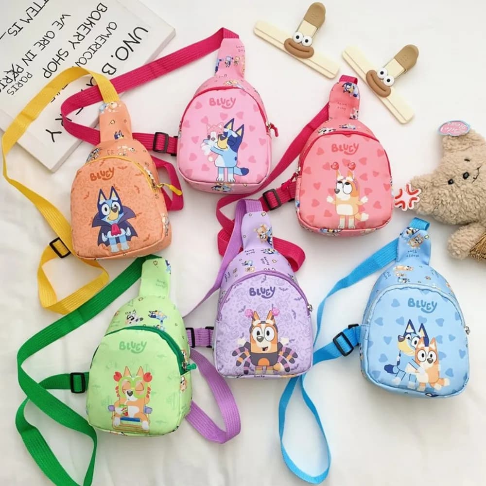 Borsa a Tracolla Bluey e Bingo, Zaino Monospalla a Tema Cartone Animato, Regalo di Natale e Compleanno