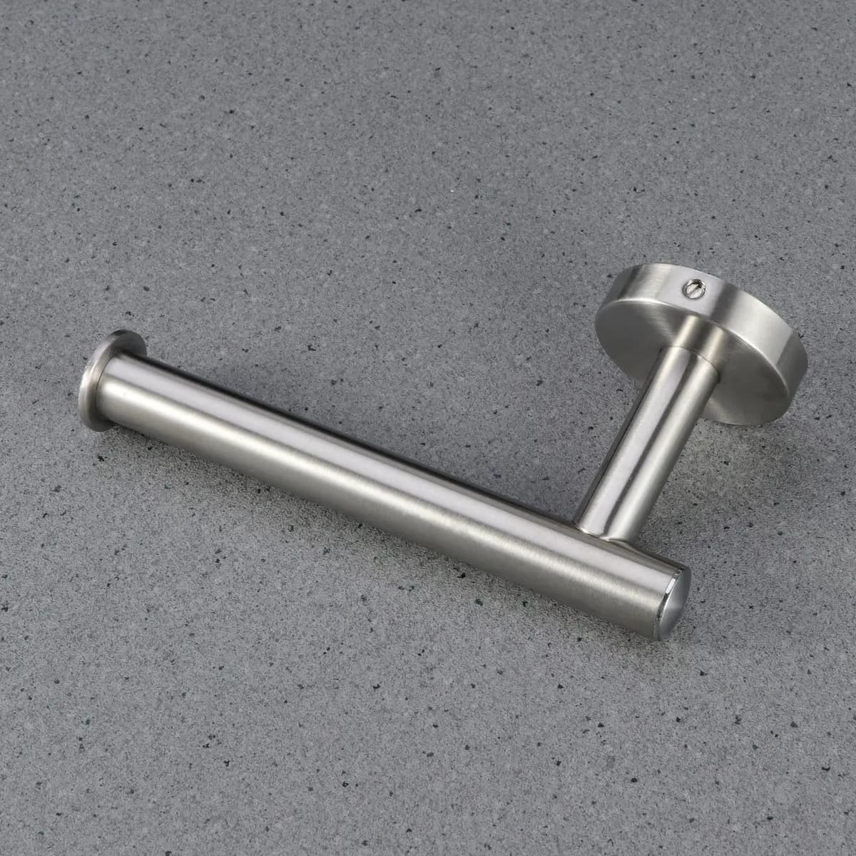 Portarotolo in Acciaio Inox Argento con Foro per Vite Integrato, Antiruggine, Dispenser per Carta Igienica da Parete per Bagno