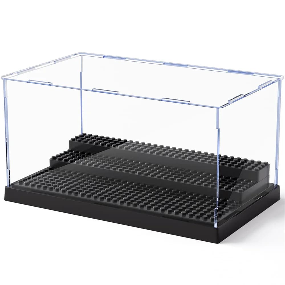 1 Confezione Grande Vetrina Espositiva in Acrilico Trasparente Antipolvere con 3 Livelli Mobili, Espositore in Acrilico per Minifigure