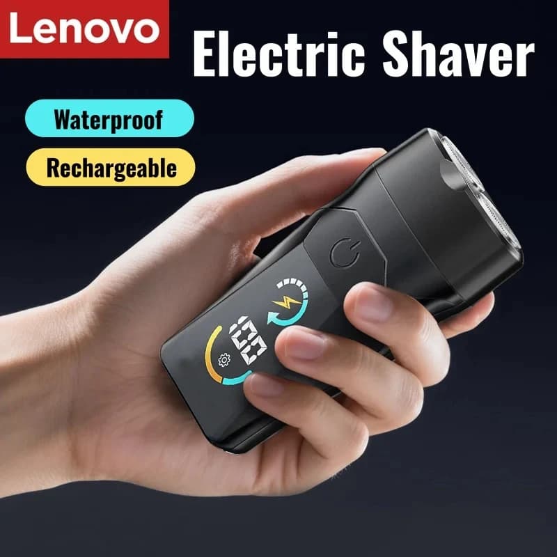 Lenovo Electric Razor for Men Rotary Shaver Waterproof Rechargeable USB Beard Trimmer Portable Close Shave Smooth Face Grooming