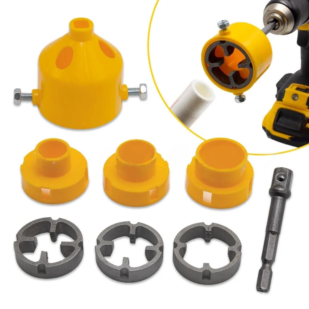Come immagine Strumento per tubi in PVC Strumento per infilare l'attacco per trapano elettrico Set di punte per trapano per infilare con design a fibbia da 1 2 pollici