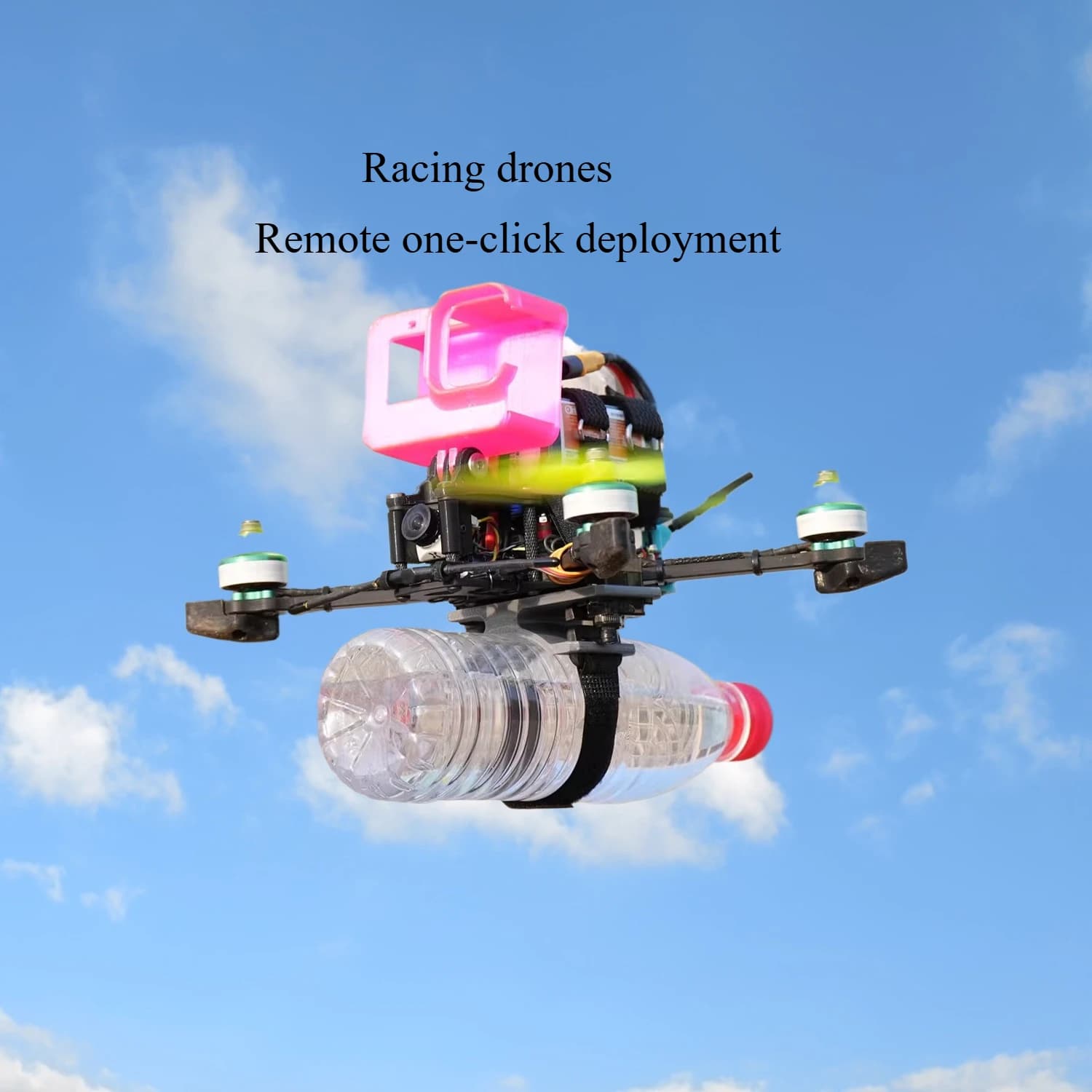 Sistema di rilascio del carico utile del drone FPV / sistema airdrop per la consegna di forniture di salvataggio / doppio canale