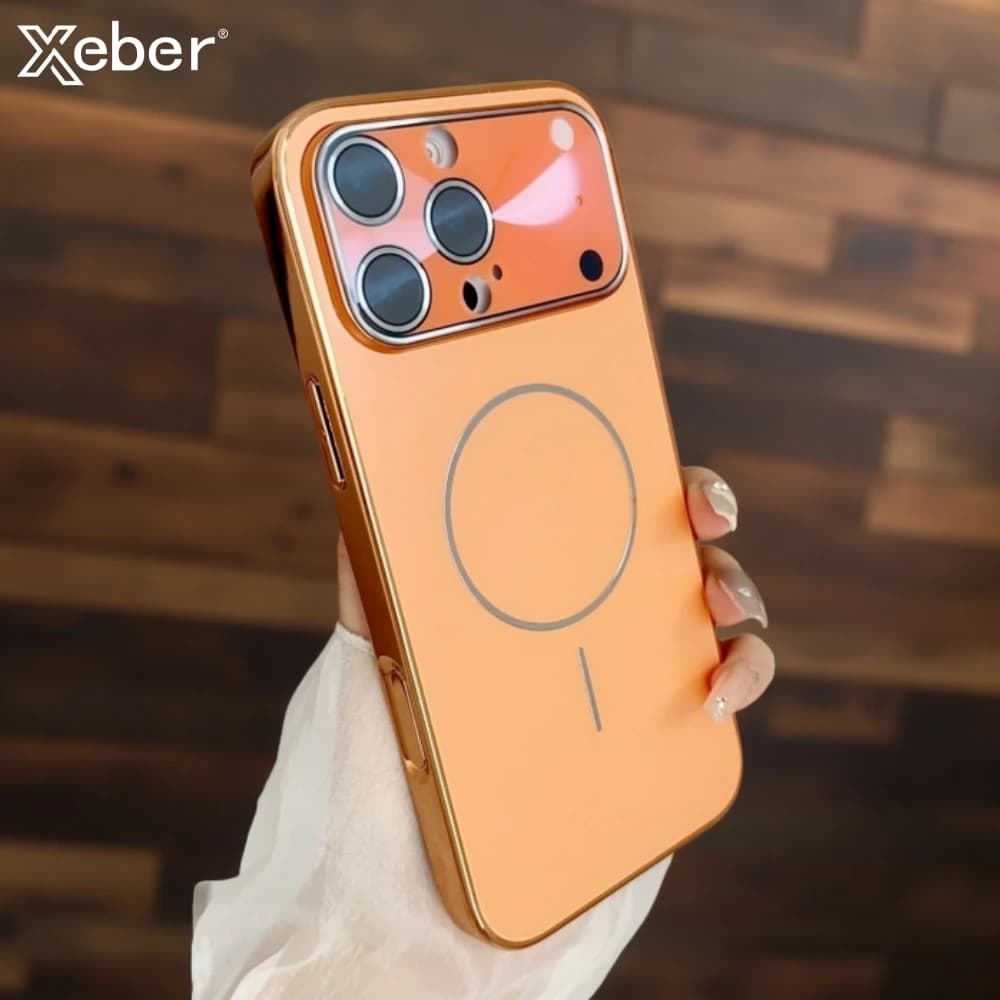Plating Matte PC Magnetic For Magsafe Wireless Charge Case For iPhone 12 13 14 15 16 17 Pro Max Air Glass Lens Protection Cover