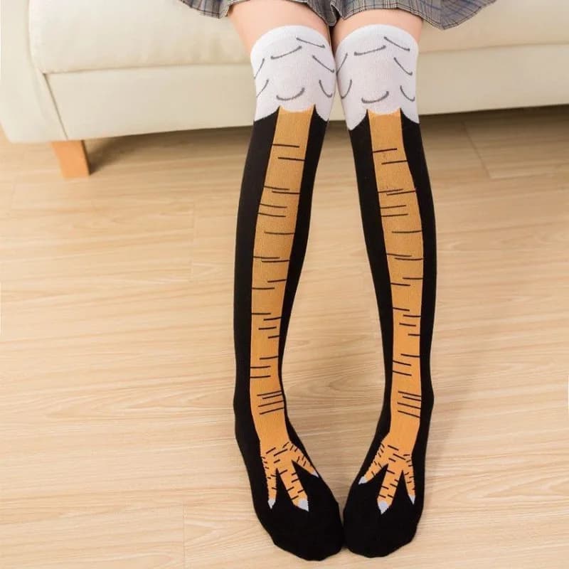 2025 Calzini con piedi di pollo: gambe astratte, divertenti e personalizzate, dimagranti, divertenti calzini con piedi di pollo per ragazze, calze lunghe