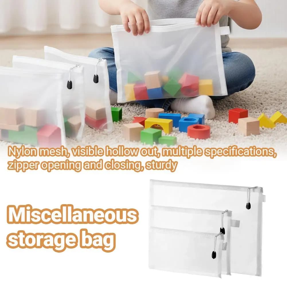 Borsa portaoggetti multifunzionale, astuccio trasparente per studenti, custodia per giocattoli per bambini, organizer con cerniera, borsa per documenti per esami