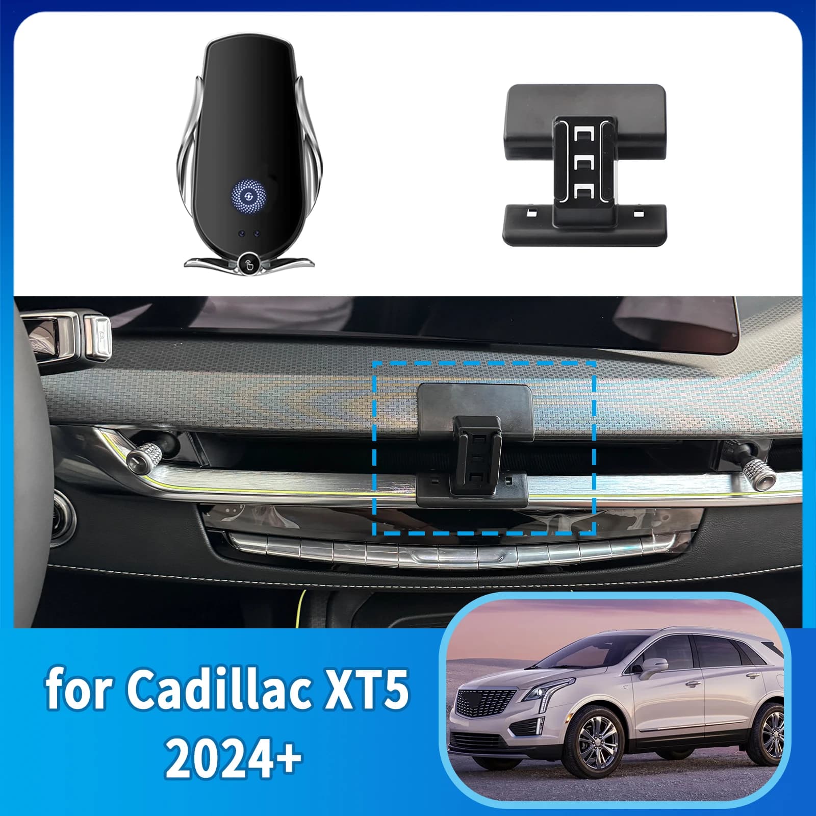 Supporto per telefono cellulare per auto per Cadillac XT5 2024 2025 2026 Staffa GPS Accessori Supporto di navigazione Auto