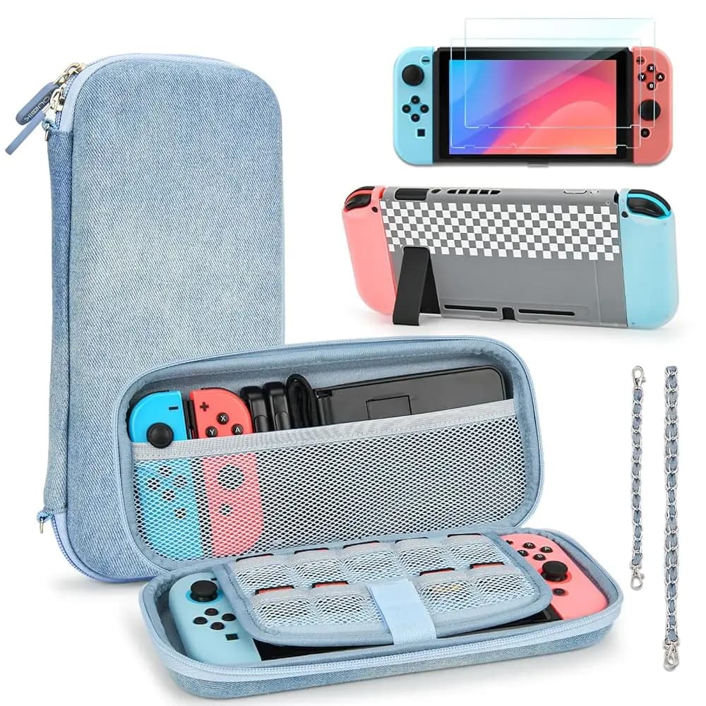 Kit custodia da trasporto per Nintend Switch 2017 Custodia da viaggio multifunzionale stile Y2K con protezione per lo schermo, copertura e tracolla