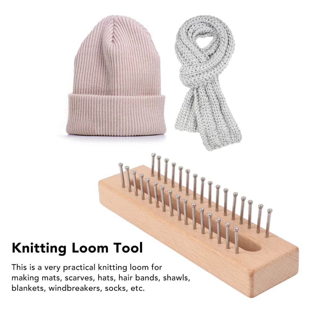 Beech Wood Knitting Loom Simple Design Portable Weaving Machine Wooden Material Handmade Style Hand Weaving Kit Art Creation