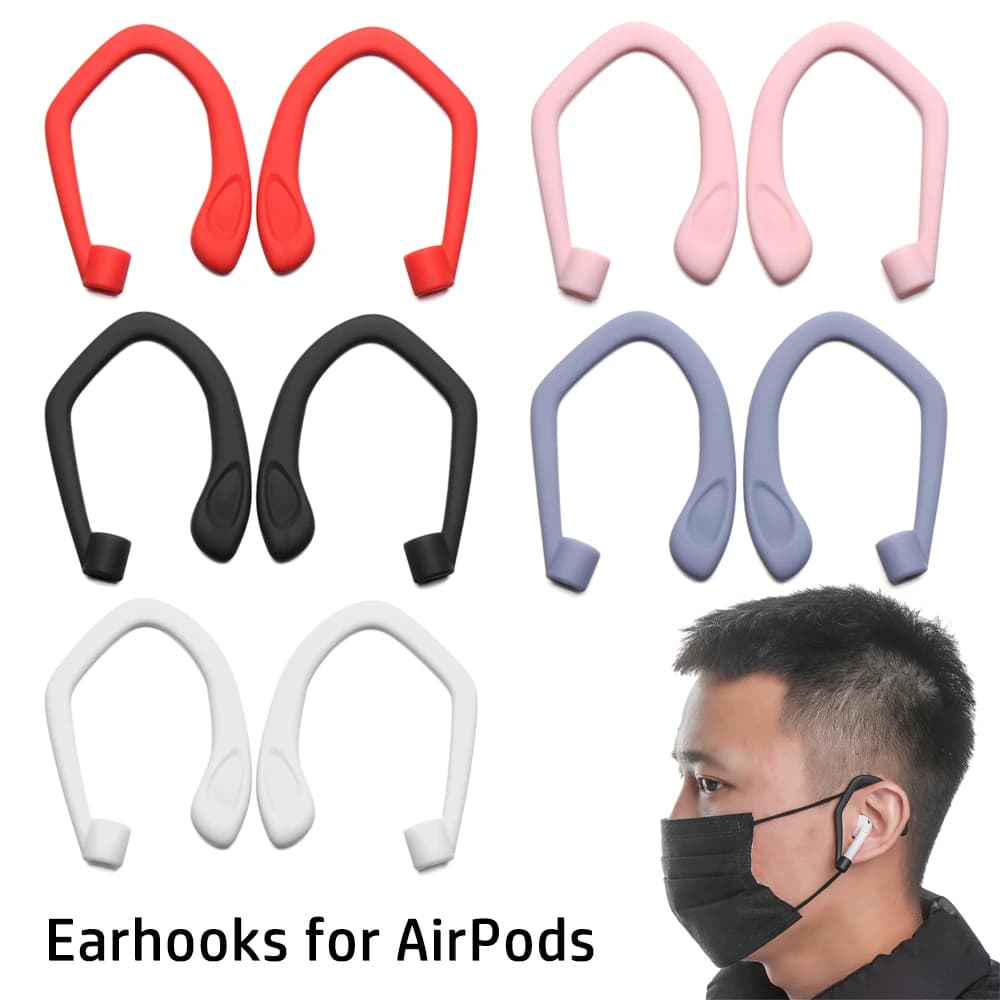 2Pcs gancio per l'orecchio Anti-perso per Apple AirPods 1 2 Pro gancio per l'orecchio in Silicone supporto per auricolari Anti-goccia sportivo accessori per auricolari Wireless