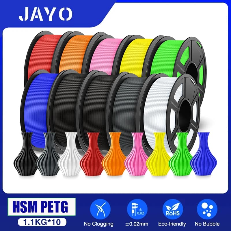 JAYO High Speed PETG Matte Multiple Colors Mixed 10 Rolls Filament 175 mm Non-toxic No bubbles Liscio Suitable for 3D printer