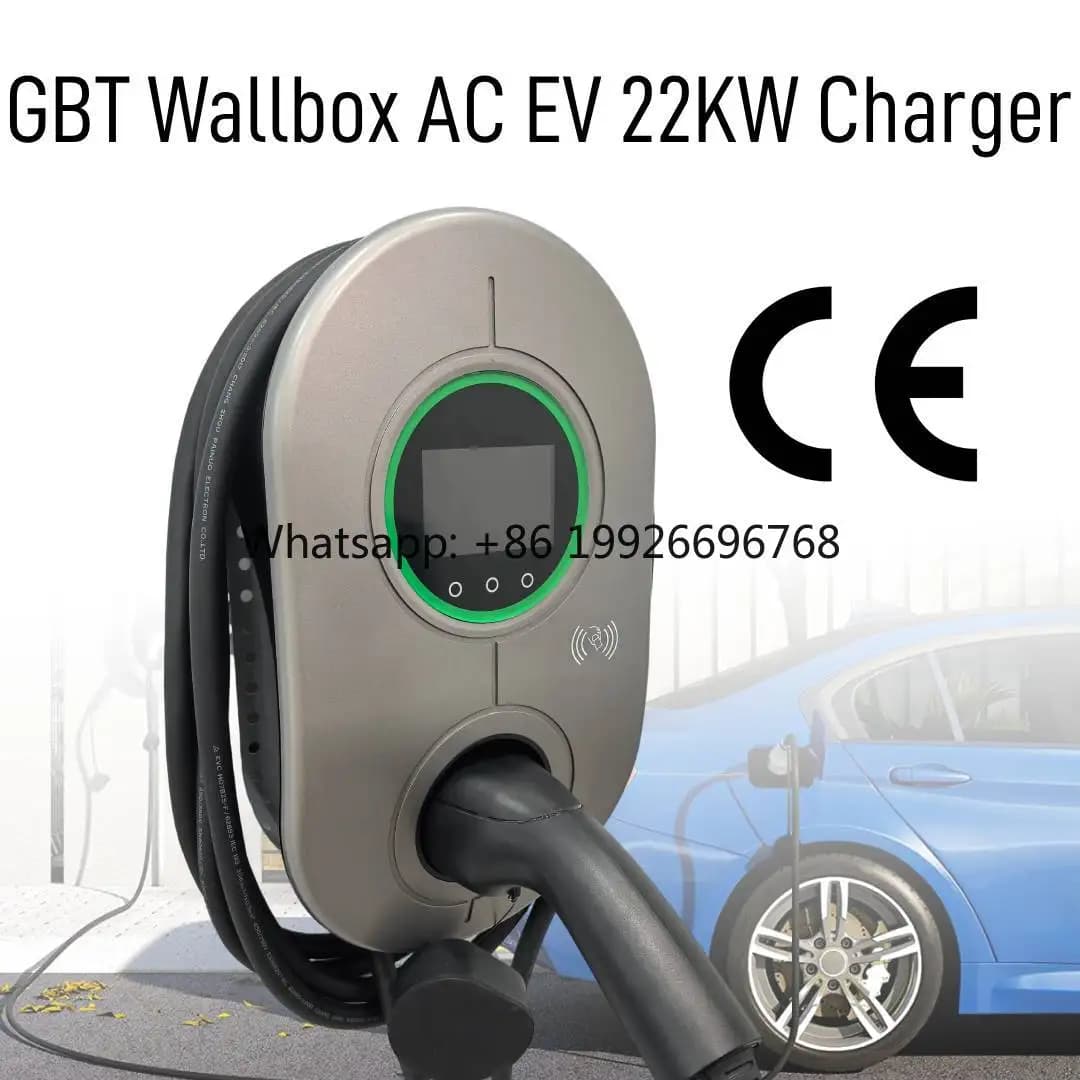 Stazione di Ricarica EV Domestica Rapida GBT CE 22KW 380V Trifase Livello 2 Caricatore a Muro GBT con Controllo WIFI APP Caricatore Intelligente