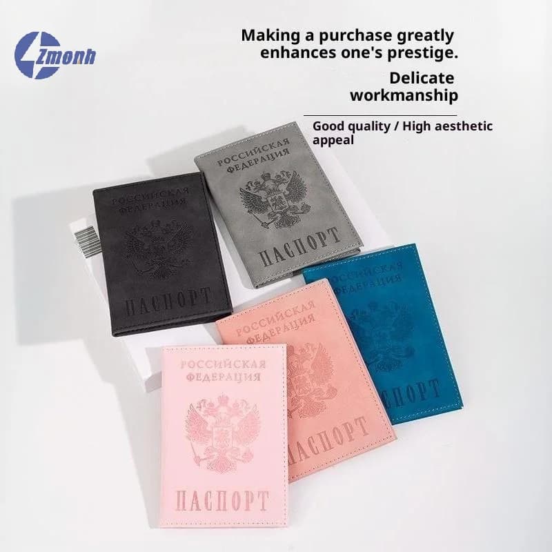 New！Russian Federation Style Men Women Passport Holder Passport Case Id Holder Ticket Holder Leather Passport Covers