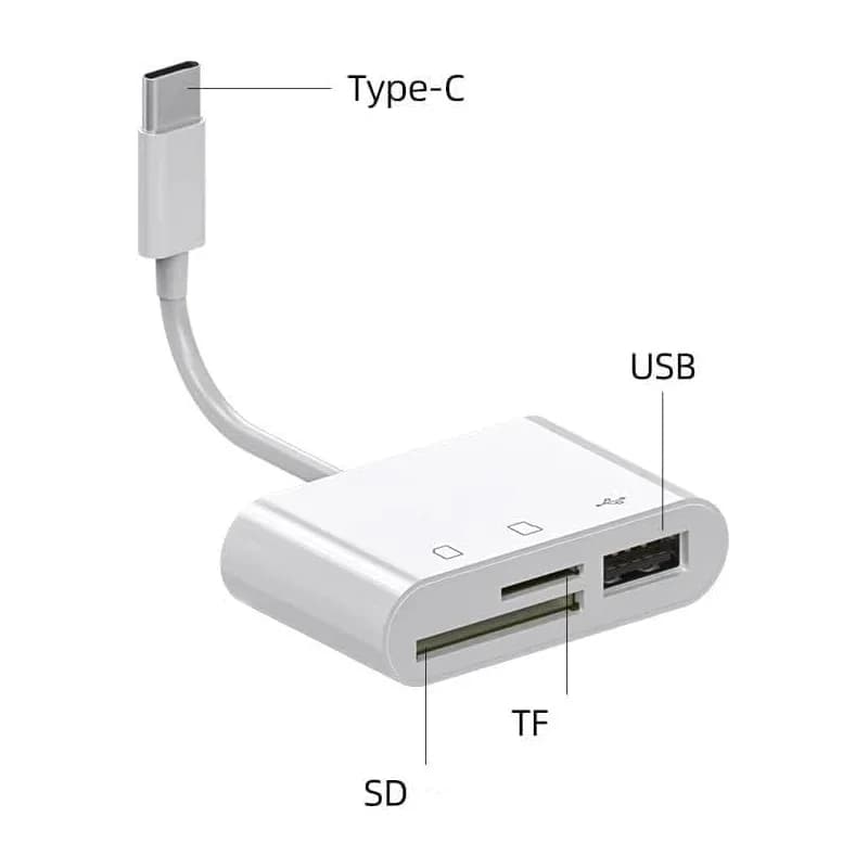 Lettore di schede SD USB C, memoria da C a Micro SD TF, adattatore per scheda fotocamera USB 3 in 1
