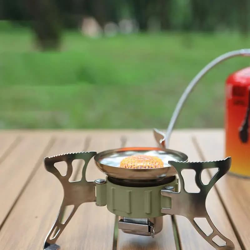BRS-15B Fornello Multifunzionale Antivento 1400-2900W, Stufa a Gas Propano Pieghevole per Campeggio, Picnic e Escursioni