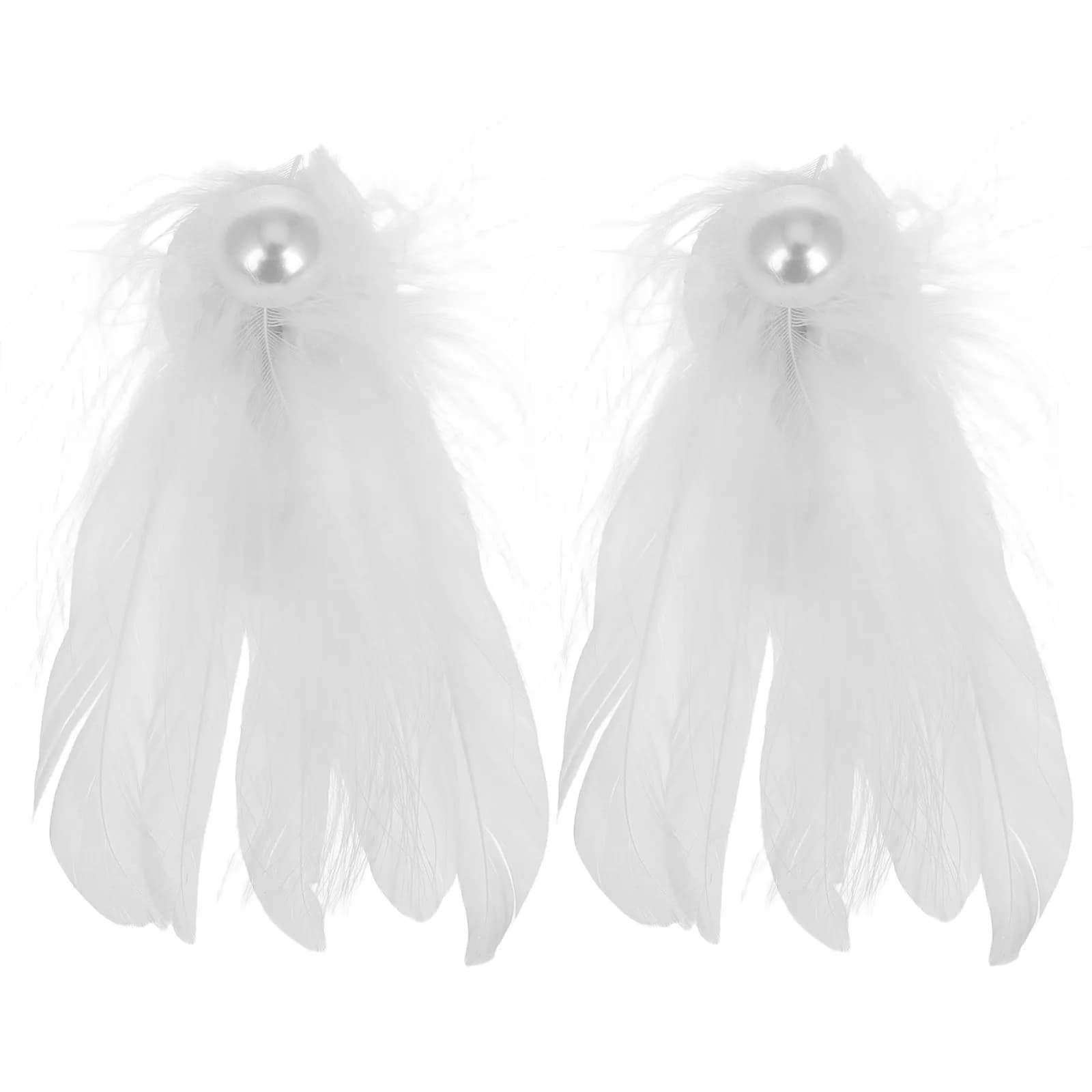 White Swan Pearl Hair Clips Elegant Ballet Headpiece Angel Costume Wedding Party Hair Accessories White Swan Headpiece