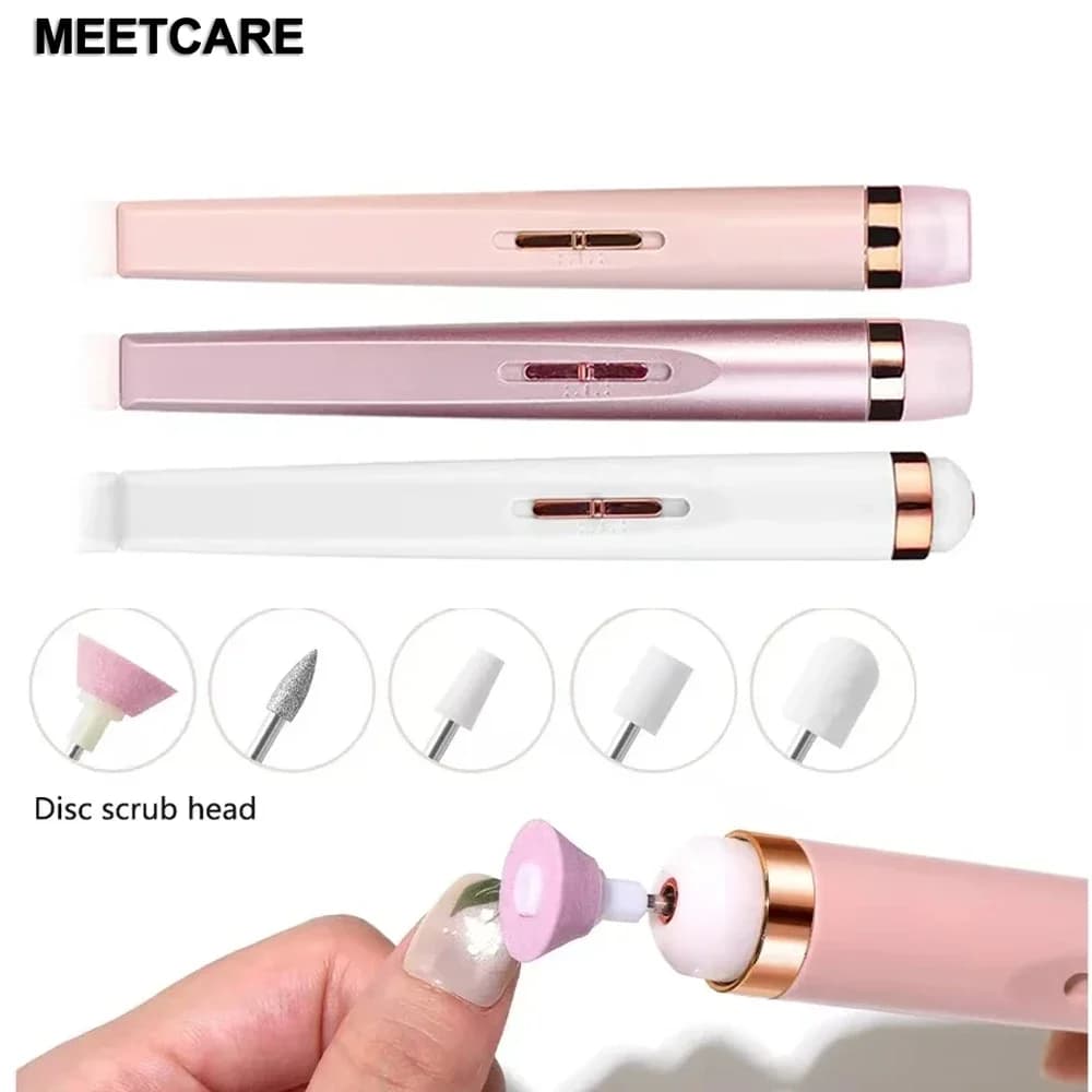5 in 1 Nail Polishing Machine Set Electric Nail Grinder With Light 4 Speeds Cordless Nail Polisher Care Hand Manicure Tool