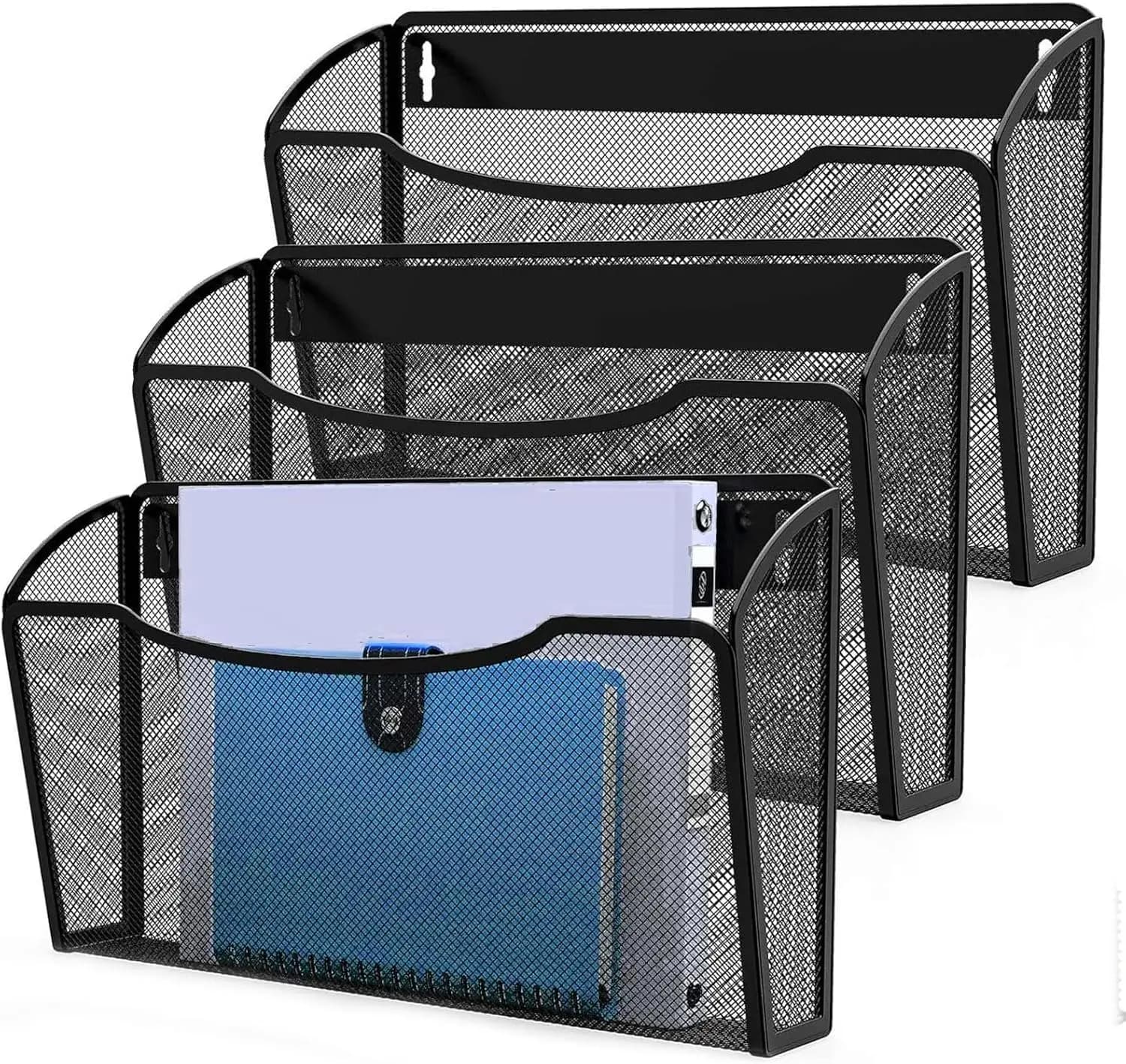 Organizzatore da Parete per Documenti, Porta Cartelle e Raccoglitori in Metallo Resistente per Ufficio o Casa