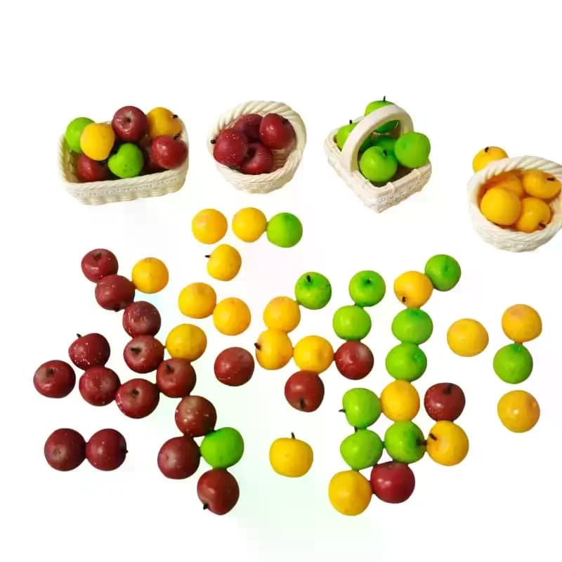 5/10 Pezzi Mini Accessori per Bambole a Forma di Mela, Giocattoli in Miniatura 1/12 per Casa delle Bambole, Decorazione per Scenari di Gioco
