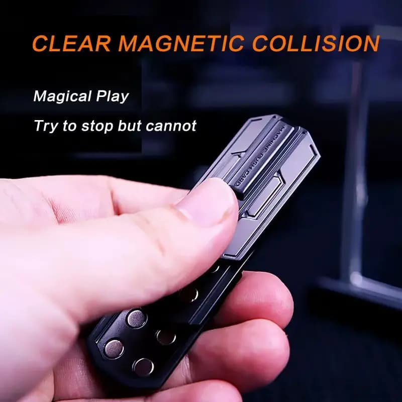 Cursore di spinta magnetico 3 stadi Forte resistenza in metallo EDC Mano Spinner Agitarsi Giocattoli Autismo Giocattoli sensoriali TDAH Ansia Sollievo dallo stress