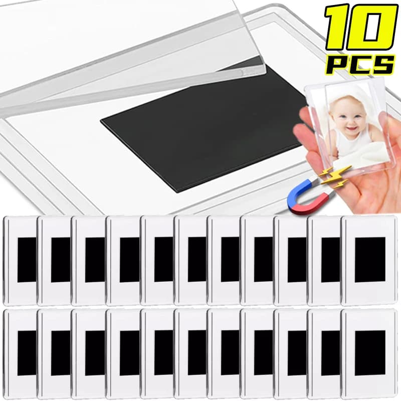 5/10PCS Cornici per foto magnetiche trasparenti Portafoto con inserto in acrilico Cornice magnetica per esposizione di immagini per frigorifero Strumenti di archiviazione per ufficio domestico
