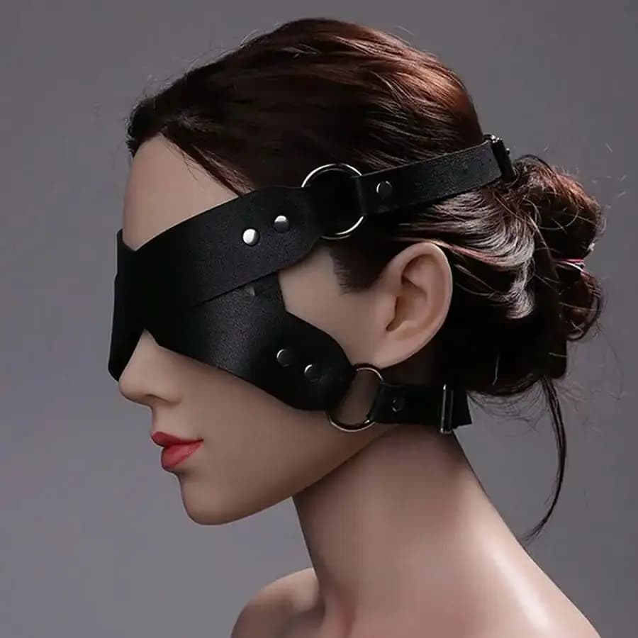 Maschera alla moda Sexy in pelle PU mezza faccia Bondage Cage Punk Halloween Party Masks Cosplay Fetish accessori donna nuovi e unici