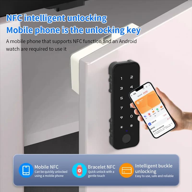 3CGRO-Tuya Bluetooth Smart Wood Cabinet App per serratura elettronica con impronta digitale, telecomando per armadietto per cassetti per mobili