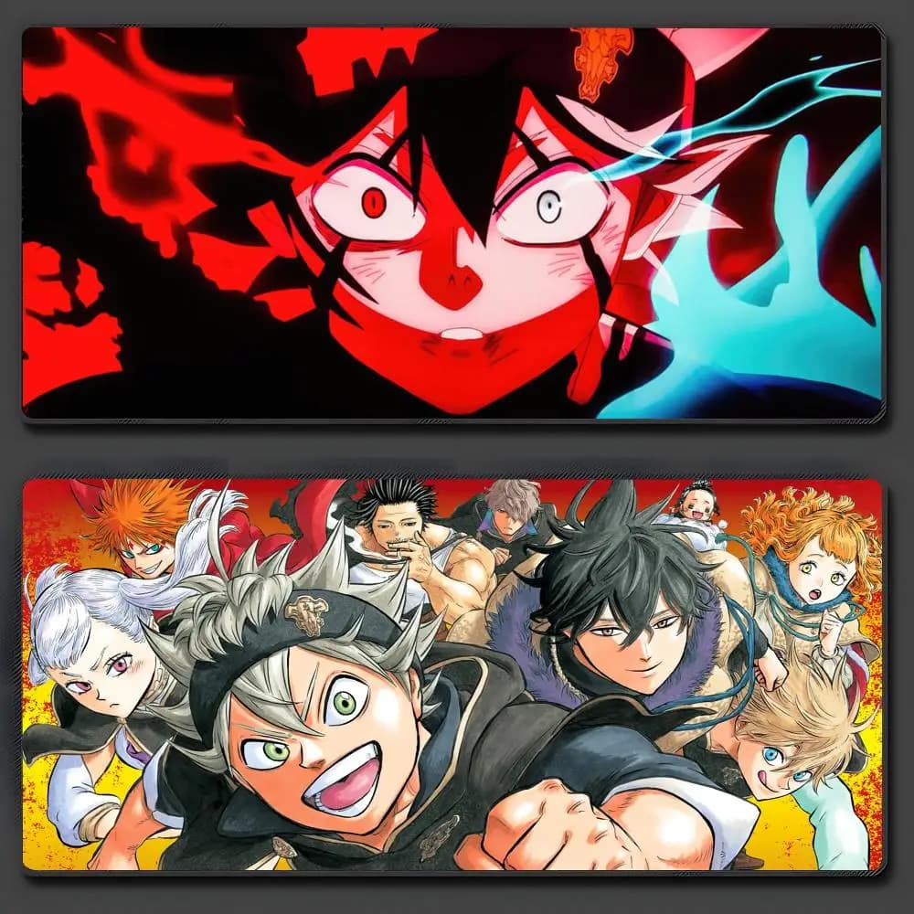 Black Clover Anime Computer Mouse Pad Large Anti-Slip Rubber Gaming MousePad Durable Desk Pad Thick Seam Edge Suitable For Offic