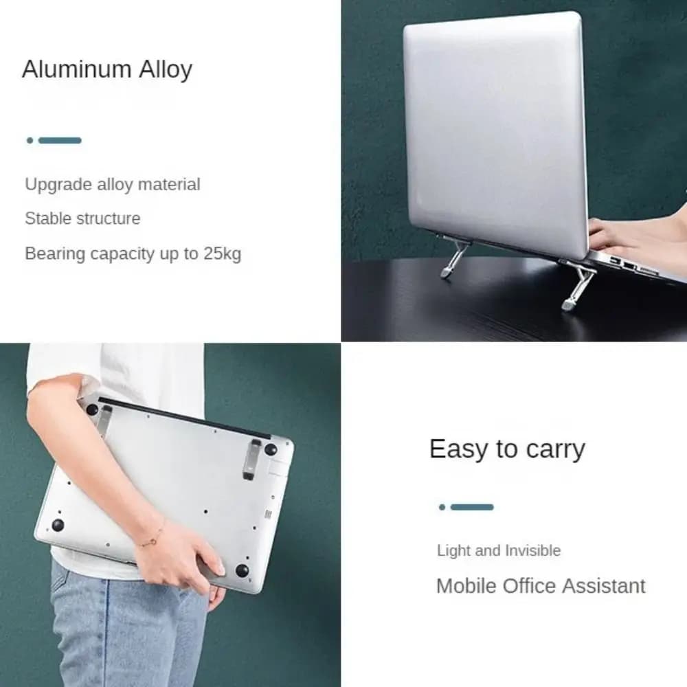Portable Anti-Slip Laptop Stand Metal Adjustable Notebook Support Base Folding Mini Computer Stand Laptop