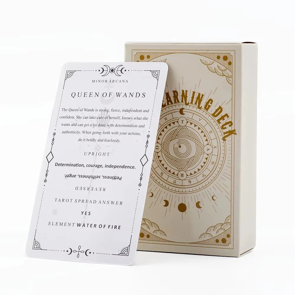 Mazzo di apprendimento dei tarocchi A 81 carte Versione inglese 10.4 * 6 CM Giochi da tavolo per divinazione con predizione della fortuna mistica per principianti