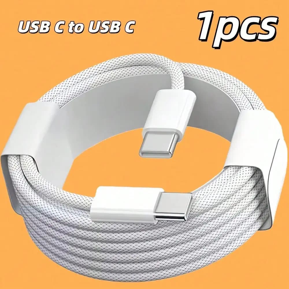 Cavo di ricarica da USB-C a Type-C, adatto per smartphone. Un cavo dati Type-C a ricarica rapida per uso interno, in viaggio e in auto.