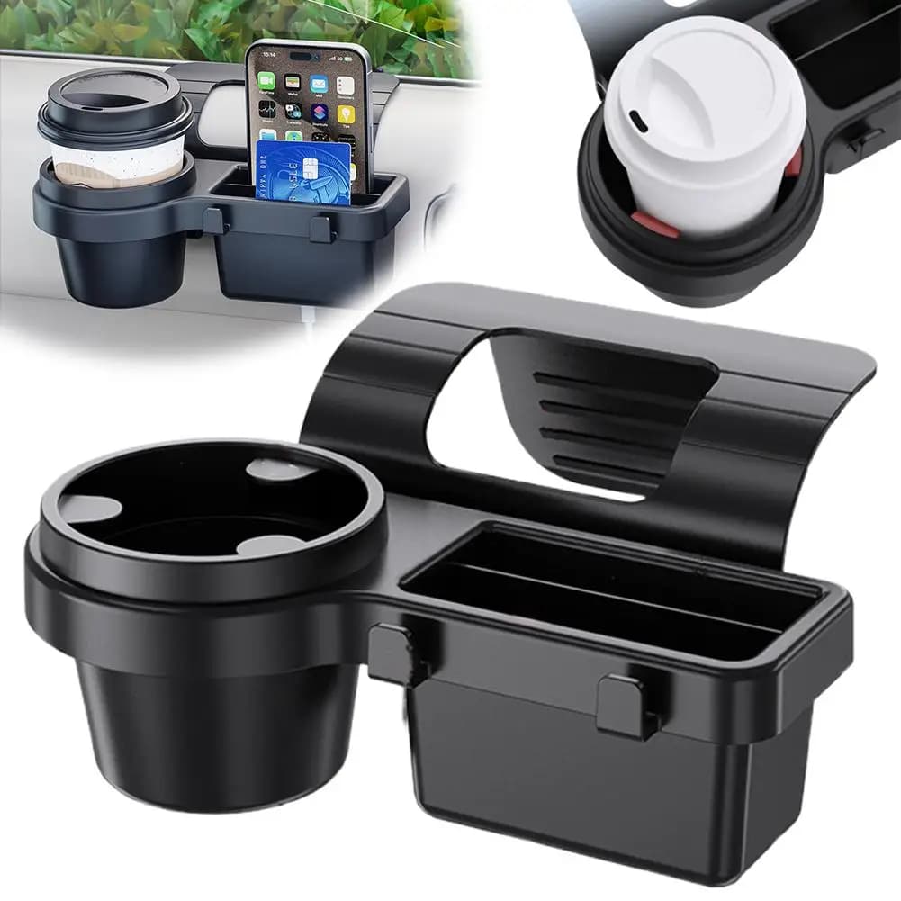 Car Organizer Box With Cup Holder Drink Holder Side Door Window Phone Slot Hanging Storage Rack For Vehicle Interior Accessories