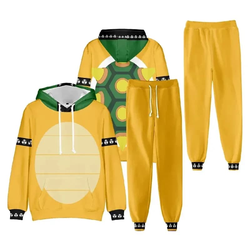 l2025l New Cosplay Anime Game Super Brothers Street Trends 3D Digital Print Hoodie Set Cosplay Costume Coat Pants Adult Kids Hal