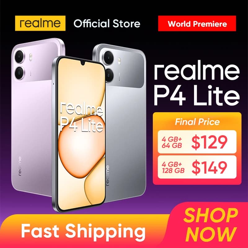 [Nuovo Lancio] Smartphone realme P4 Lite Display 6.8" 120Hz Chipset Octa-Core Batteria Titan da 7000mAh Ricarica 15W Fotocamera 8MP IP64
